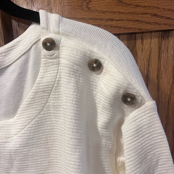 J. Jill Off-White Textured Knit Blouse - Picture 2 of 4